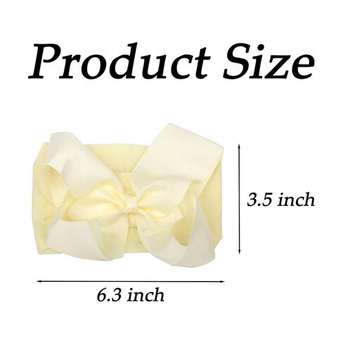 6" Baby Headband Bows, Soft Nylon Hairbands Cute Big Bow Super Elastic Headband for Baby Girls Newborn Infant Toddlers (White 20Colors) in Saudi Arabia