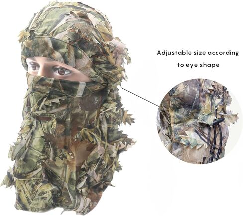Ghillie التمويه الورقية قبعة ثلاثية الأبعاد قناع الوجه الكامل أغطية الرأس تركيا كامو هنتر الصيد الملحقات in Kuwait
