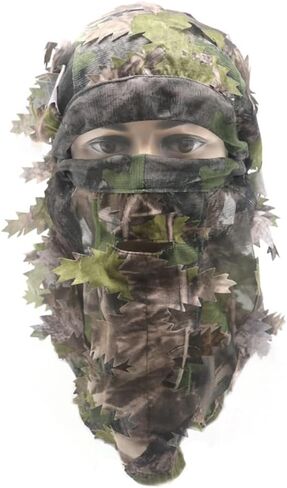 Ghillie Camouflage Leafy Hat 3D Full Face Mask Headwear Turkey Camo Hunter Hunting Accessories in Kuwait