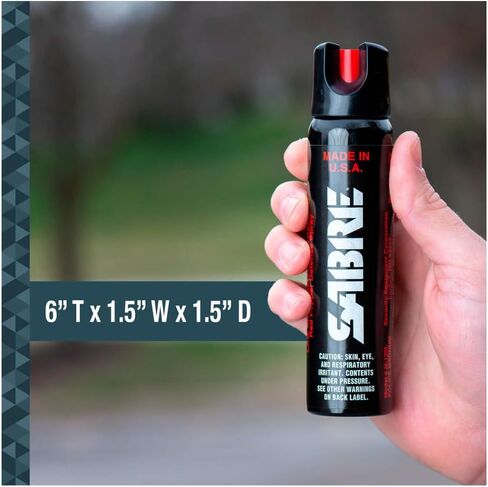 SABER Magnum 120 رذاذ دفاع 3 في 1، 35 طلقة، نطاق 12 قدمًا (4 أمتار)، تركيبة حماية ثلاثية تحتوي على رذاذ الفلفل، غاز CS العسكري وصبغة للأشعة فوق البنفسجية، علبة كبيرة جدًا 92.4 جرام in Kuwait