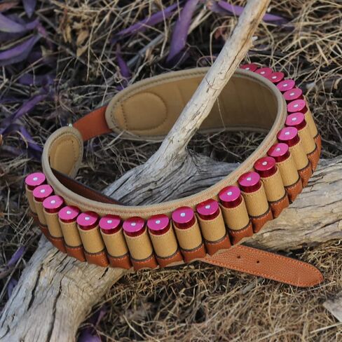 حامل شل بندقية صيد من Tourbon 20GA Shotshell Bandolier 12 حزام خرطوشة ذخيرة - قماش وجلد in Saudi Arabia