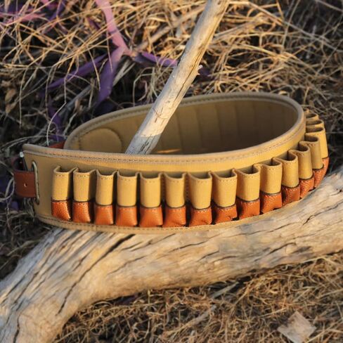 حامل شل بندقية صيد من Tourbon 20GA Shotshell Bandolier 12 حزام خرطوشة ذخيرة - قماش وجلد in Saudi Arabia