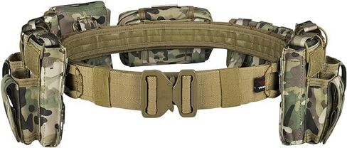 Tactical Battle Belt with Quick Release & Accessory Pouches - 7 in 1 Duty Belt for Men (Camouflage) in Saudi Arabia