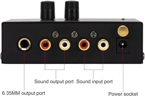 EBTOOLS Phono Preamp للقرص الدوار، مضخم مغناطيسي متحرك منخفض الضوضاء معادل RIAA مع مخرجات 1/4 بوصة، تصميم مدمج بقشرة معدنية لمشغل التسجيل (قابس أمريكي) in Saudi Arabia