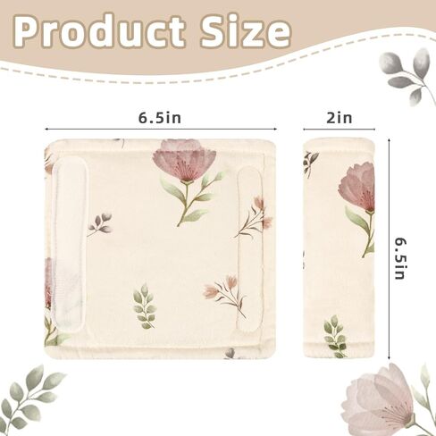 SWESEN Baby Car Seat Strap Covers, Soft Car Seat Strap Shoulder Pads for Baby Girls, Double-Sided Use carseat Straps Covers for Stroller, Car Seats, Pushchair, Florals in Saudi Arabia