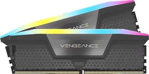 مجموعة ذاكرة الوصول العشوائي المكتبية CORSAIR Vengeance RGB DDR5 32GB (2x16GB) 6000MHz CL36 - متوافق مع AMD Expo وIntel XMP 3.0 - رمادي in Kuwait