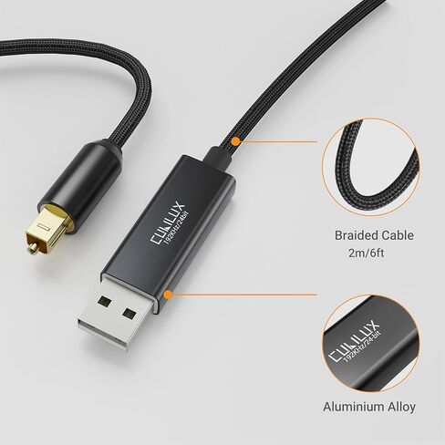 كابل صوت بصري Cubilux USB A إلى TOSLINK، سلك USB أحادي الاتجاه من النوع A إلى SPDIF، جهاز إرسال S/PDIF للكمبيوتر/الكمبيوتر المحمول/الكمبيوتر الشخصي (5.1 صوت محيطي) وPS5/4 (ستيريو) فقط، 6.6 قدم in Kuwait