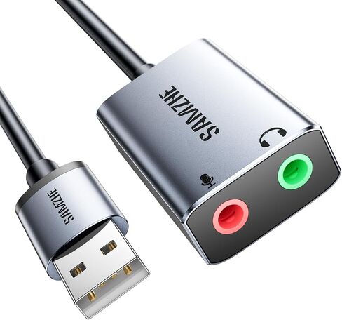 محول بطاقة الصوت SAMZHE USB إلى مقبس الصوت مع سماعة رأس TRS مزدوجة 3 أقطاب 3.5 مم وميكروفون USB إلى Aux 3.5 مم محول صوت خارجي لأجهزة Windows وMac وLinux وأجهزة الكمبيوتر المحمولة وأجهزة الكمبيوتر المكتبية وPS5 وSwitch 2 in Kuwait