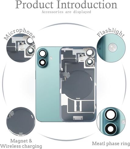 استبدال الزجاج الخلفي لهاتف iPhone 16 Plus (6.7 بوصة، أزرق مخضر) يتضمن أدوات إصلاح الشحن اللاسلكي والزجاج المتكامل in Kuwait