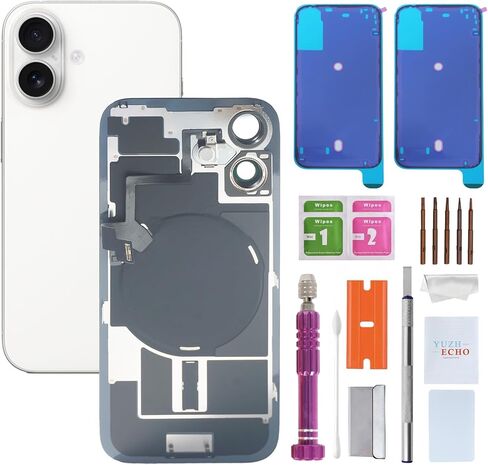 استبدال الزجاج الخلفي لهاتف iPhone 16 Plus (6.7 بوصة، أزرق مخضر) يتضمن أدوات إصلاح الشحن اللاسلكي والزجاج المتكامل in Kuwait