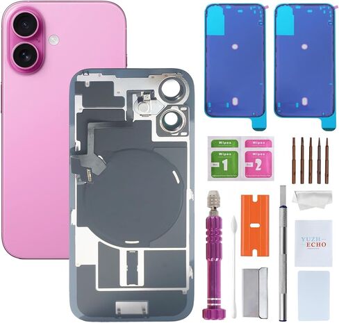 استبدال الزجاج الخلفي لهاتف iPhone 16 Plus (6.7 بوصة، أزرق مخضر) يتضمن أدوات إصلاح الشحن اللاسلكي والزجاج المتكامل in Kuwait