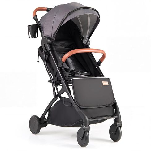 BABY JOY Lightweight Stroller, Compact Travel Stroller with One-Hand Fold, Adjustable Backrest, Canopy, Cup Holder, Footmuff & Storage Basket for Toddlers (Pink) in Saudi Arabia