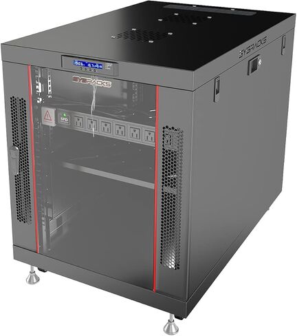 Sysracks 15U 35 بوصة خزانة رف الخادم العميقة، تحتوي على بيانات سلسلة متميزة، يتم قفلها تحت رف الشبكة تحت المكتب مع عجلات PDU وغيرها من الملحقات in Saudi Arabia