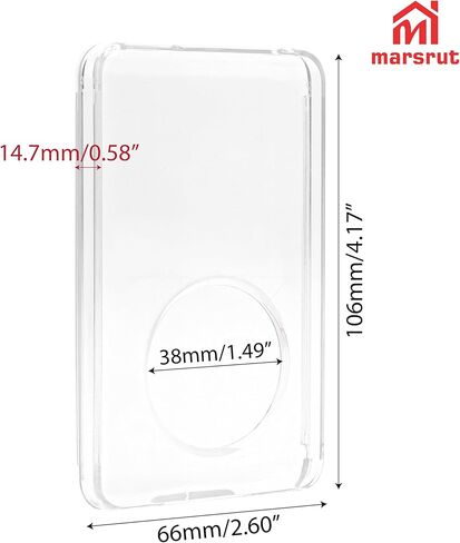 Clear Case Compatible with iPod Video 30GB 2005 / 30GB 2006, iPod Classic 80GB 2007 / 120GB 2008 / 160GB 2009, Plastic Crystal Cover, Hard Shell Protector Accessories, for 10.5mm Thin Machine in Saudi Arabia