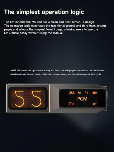 HiFiGo Muse HiFi M6 Double Headphone Amplifier, Portable USB C DAC Amps with Vacuum Tube Glow Tube, 4.4mm/3.5mm Dual Outputs with for for Phones/PC/Laptops in Saudi Arabia