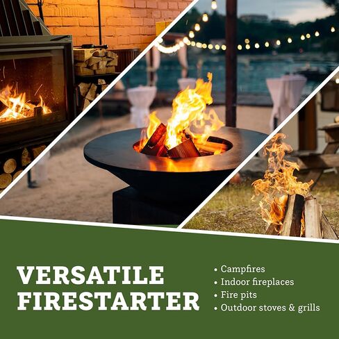 Double Tree Fire Starter Sticks - 100% Natural Cedar Wood Kindling, Quick & Easy Burning for Campfire, Camping Cooking Stove, Fire Pit, Fireplace & Grilling, lndoor & Outdoor - (Medium 1/2 Cubic ft) in Saudi Arabia