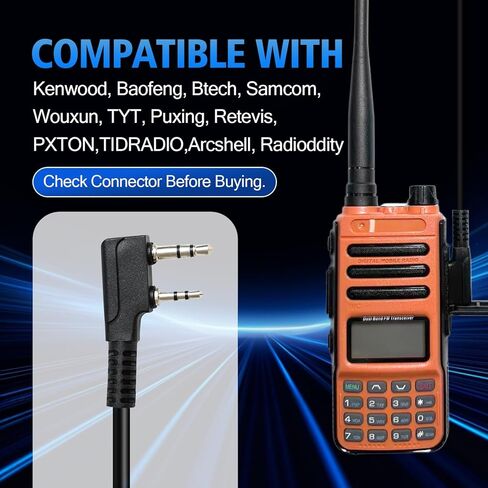 WODASEN Over The Ear Headset with Boom Mic Finger PTT for Radio Single Ear Overhead Headphones for UV-5R BF-888S AR-152 BF-F8HP K1 Plug 2-Pin in Saudi Arabia