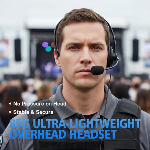 WODASEN Over The Ear Headset with Boom Mic Finger PTT for Radio Single Ear Overhead Headphones for UV-5R BF-888S AR-152 BF-F8HP K1 Plug 2-Pin in Saudi Arabia