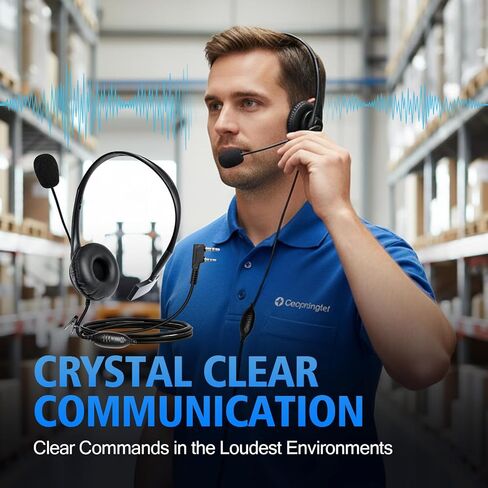 WODASEN Over The Ear Headset with Boom Mic Finger PTT for Radio Single Ear Overhead Headphones for UV-5R BF-888S AR-152 BF-F8HP K1 Plug 2-Pin in Saudi Arabia
