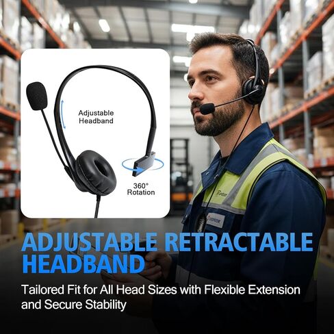 WODASEN Over The Ear Headset with Boom Mic Finger PTT for Radio Single Ear Overhead Headphones for UV-5R BF-888S AR-152 BF-F8HP K1 Plug 2-Pin in Saudi Arabia