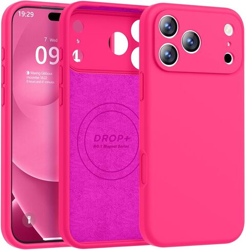 Ktele Magnetic for iPhone 17 Pro Case [Compatible with Magsafe] [Premium Silicone Satin-Smooth Touch] Slim Shockproof Anti-Scratch Microfiber Lining Case, 6.3 inch, Chalk Pink in Saudi Arabia