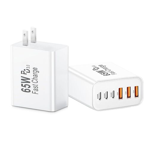 65W USB C Charger Block,6-Port Type C Charger Fast Charging Block PD 3.0 USB Multiport Chargers Brick QC Power Charger Adapter for iPhone 17/16/15/14/13/12/11 Pro Max,iPad,iPod,AirPods Pro,Galaxy in Saudi Arabia