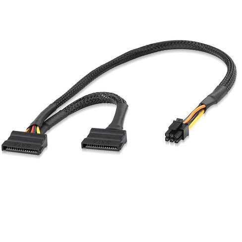 Mini ATX 6Pin to SATA 15Pin Power Adapter Cable, Compatible with CT1250/ECT1205/ECT1250/QCT1250/QCS1250, for SATA HDD/SSD/Optical Drive Power Expansion 45cm+15cm in Saudi Arabia