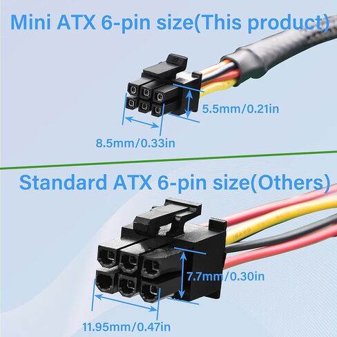 Mini ATX 6Pin to SATA 15Pin Power Adapter Cable, Compatible with CT1250/ECT1205/ECT1250/QCT1250/QCS1250, for SATA HDD/SSD/Optical Drive Power Expansion 45cm+15cm in Saudi Arabia