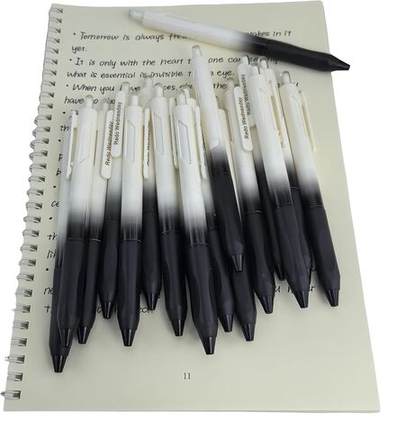 RW01P6, Gel Ink Rollerball Pens, 6 Pack, Black Ink, Ultra Fine, 0.5mm, Writting Smooth, Gradient Color (Black RW01P6) in Saudi Arabia