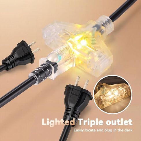 حزمة من بكرات سلك تمديد قابلة للسحب بطول 2-50 قدم - أسلاك تمديد قابلة للسحب للسقف أو الحائط - بكرات سلك طاقة مقاس 14 مع 3 منافذ - قاطع دائرة 13 أمبير + دوار 180 درجة - مدرج في قائمة UL in Kuwait