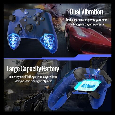 BETMI لوحدة تحكم Xbox اللاسلكية مع محول 2.4 جيجا هرتز/ماكرو قابل للبرمجة/قابل لإعادة التعيين/اهتزاز مزدوج/وظيفة توربو، وحدة تحكم ألعاب متوافقة مع Xbox One، Xbox Series X/S، الكمبيوتر الشخصي (أزرق مموه) in Kuwait