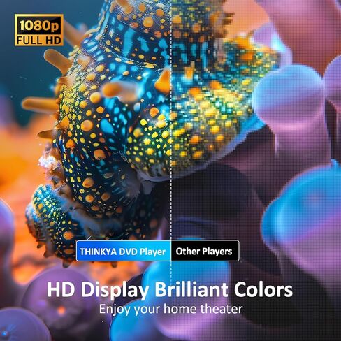 مشغل DVD محمول، مشغل DVD مجاني لجميع المناطق مع ترقية 1080P HDMI للتلفزيون الذكي، مشغل DVD صغير الحجم مع مخرج HDMI وAV، تشغيل USB، مضاد للصدمات، جهاز تحكم متضمن in Kuwait