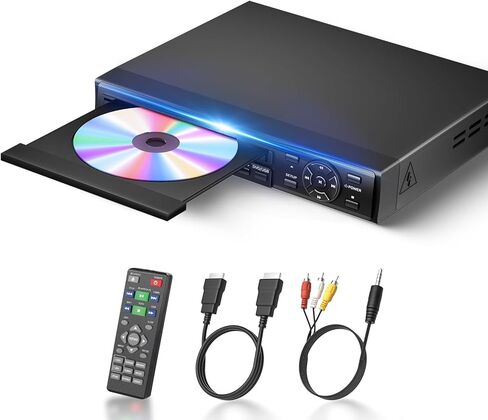 مشغل DVD، مشغل DVD مجاني لمنطقة 1080P للتلفزيون مع مخرج HDMI/RCA، مشغل DVD CD للمنزل مدمج PAL/NTSC يدعم مدخل USB in Saudi Arabia