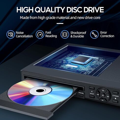 مشغل DVD، مشغل DVD مجاني لمنطقة 1080P للتلفزيون مع مخرج HDMI/RCA، مشغل DVD CD للمنزل مدمج PAL/NTSC يدعم مدخل USB in Saudi Arabia