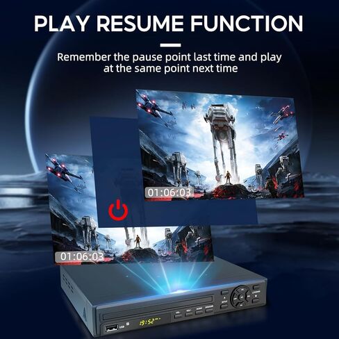 مشغل DVD، مشغل DVD مجاني لمنطقة 1080P للتلفزيون مع مخرج HDMI/RCA، مشغل DVD CD للمنزل مدمج PAL/NTSC يدعم مدخل USB in Saudi Arabia