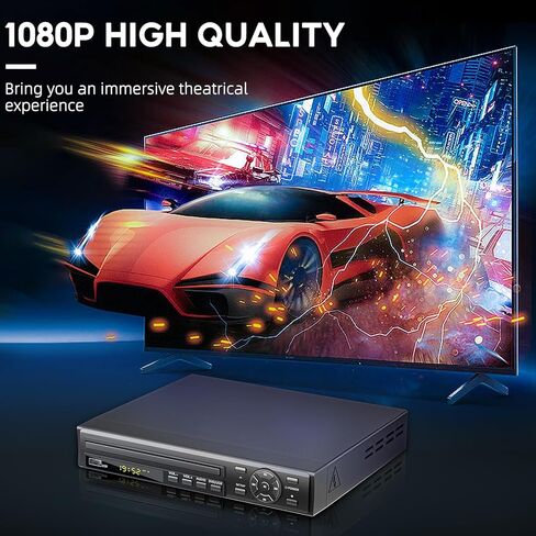 مشغل DVD، مشغل DVD مجاني لمنطقة 1080P للتلفزيون مع مخرج HDMI/RCA، مشغل DVD CD للمنزل مدمج PAL/NTSC يدعم مدخل USB in Saudi Arabia
