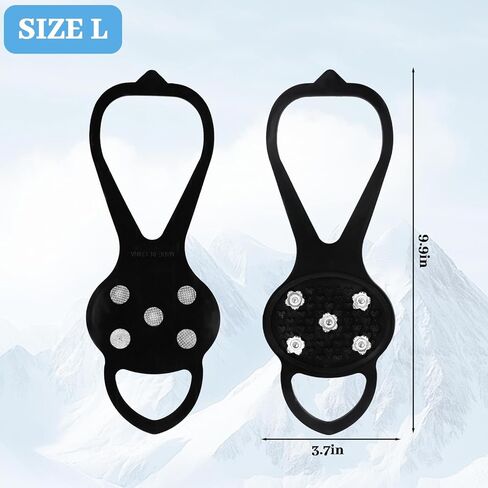 Non Slip Gripper Spikes for Shoes,Ice Traction Cleats with 5 Steel Studs Crampons,Lightweight Snow Grips for Hiking, Walking, Jogging on Ice in Kuwait