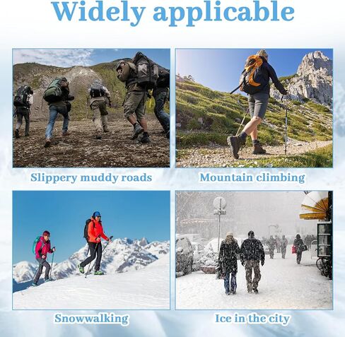 Non Slip Gripper Spikes for Shoes,Ice Traction Cleats with 5 Steel Studs Crampons,Lightweight Snow Grips for Hiking, Walking, Jogging on Ice in Kuwait