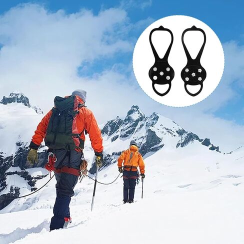 Non Slip Gripper Spikes for Shoes,Ice Traction Cleats with 5 Steel Studs Crampons,Lightweight Snow Grips for Hiking, Walking, Jogging on Ice in Kuwait