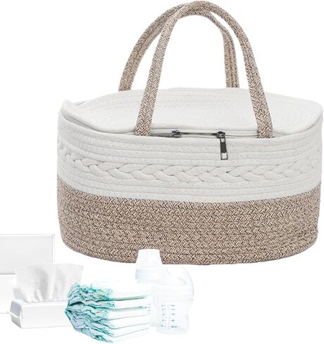 Diaper Holder - Large Portable Organizer, Keeps All In Order, Changing Mat, Multifunctional Bag for the Bedroom, Neutral Must-Have for Girl in Kuwait