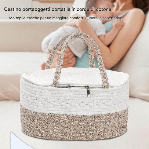 Diaper Holder - Large Portable Organizer, Keeps All In Order, Changing Mat, Multifunctional Bag for the Bedroom, Neutral Must-Have for Girl in Saudi Arabia