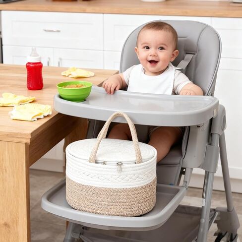 Diaper Holder - Large Portable Organizer, Keeps All In Order, Changing Mat, Multifunctional Bag for the Bedroom, Neutral Must-Have for Girl in Saudi Arabia