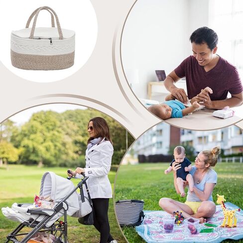 Diaper Holder - Large Portable Organizer, Keeps All In Order, Changing Mat, Multifunctional Bag for the Bedroom, Neutral Must-Have for Girl in Saudi Arabia