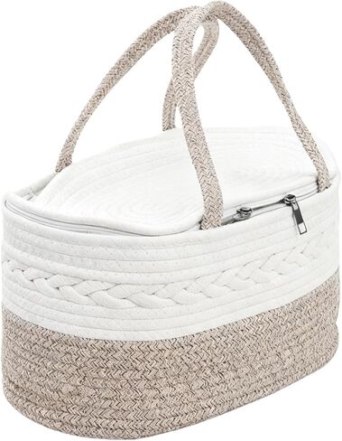 Diaper Holder - Large Portable Organizer, Keeps All In Order, Changing Mat, Multifunctional Bag for the Bedroom, Neutral Must-Have for Girl in Saudi Arabia