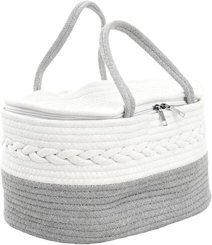 Diaper Holder - Large Portable Organizer, Keeps All In Order, Changing Mat, Multifunctional Bag for the Bedroom, Neutral Must-Have for Girl in Saudi Arabia