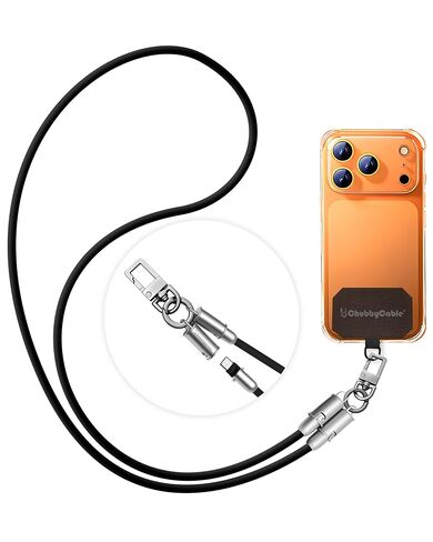 chubbycable Crossbody Strap for iPhone 17 Series 240W USB-C Phone Lanyard Charging Cable with Anti-Theft Lock, Wrist/Neck Strap Fast Charge & Data Transfer,Orange,3.94FT in Saudi Arabia