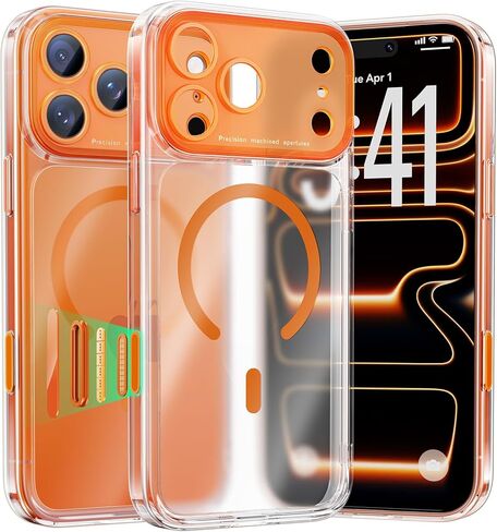 حافظة Maledan لهاتف iPhone 17 Pro مع غطاء للتحكم في الكاميرا، غطاء حافظة صلب مضاد للخدش لهاتف iPhone 17 Pro، متوافق مع MagSafe، حافظة هاتف 17 Pro خفيفة الوزن ذات قبضة آمنة، شفاف/أبيض in Saudi Arabia