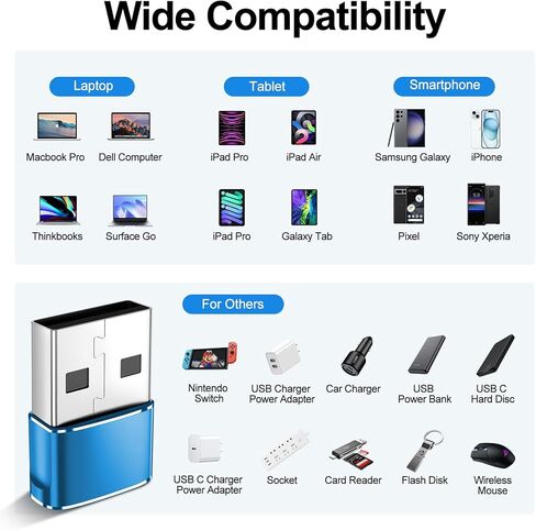 𝟒𝐏𝐚𝐜𝐤 𝐔𝐩𝐠𝐫𝐚𝐝𝐞𝐝 USB to USB C Adapter,Type-C Female to A Male Car Charger OTG Converter for Apple Watch Ultra 8 9 10,iPhone 16 15 14 13 Pro Max,Samsung S24,Nintendo Switch,AirPods,iPad,Car in Saudi Arabia
