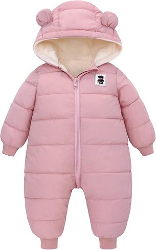 LAT Baby Snowsuit Winter -Super Warm New Born baby girls Jacket Hoodie Romper -Unisex Coat Toddler Clothes in Saudi Arabia