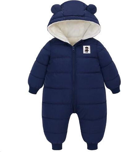 LAT Baby Snowsuit Winter -Super Warm New Born baby girls Jacket Hoodie Romper -Unisex Coat Toddler Clothes in Saudi Arabia